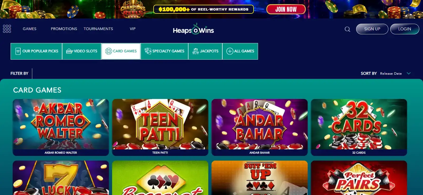 HeapsoWins digital table-games area